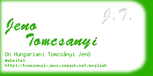 jeno tomcsanyi business card